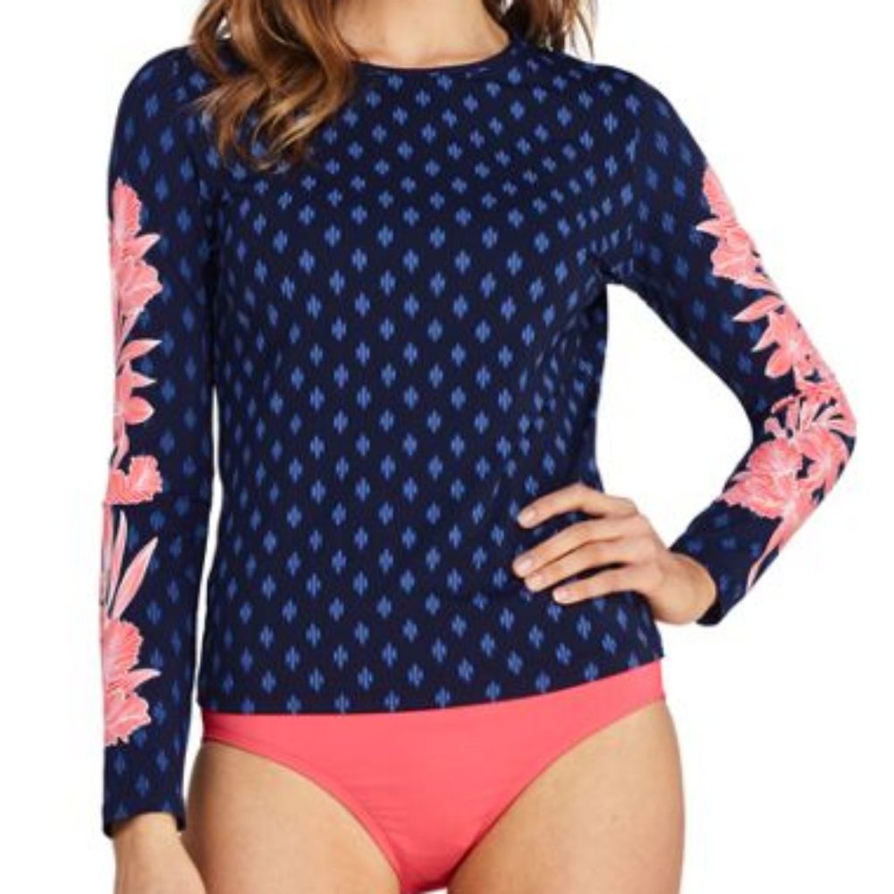 NEW! GORGEOUS! Lands' End Long Sleeve Swim Tee * UPF 50 * Size 1X (16W / 18W)